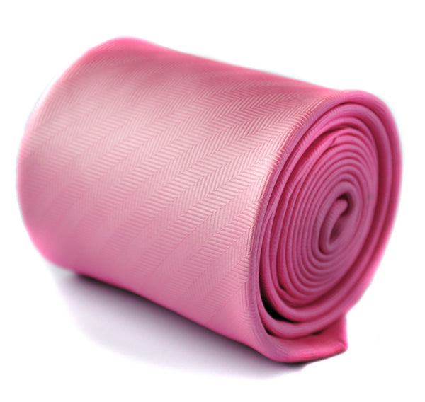 plain pink herringbone style tie